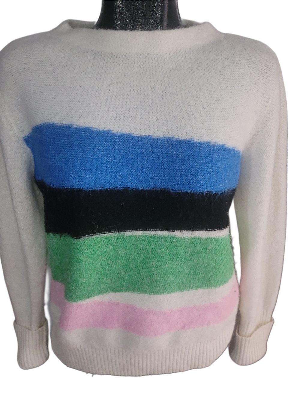 Opus Polora Angora Wool Blend Knit Colorblock Sweater Size 38 EU - Picture 2 of 8